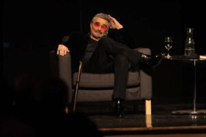 Burt Reynolds choking up at the Palm Beach Film Festival. Damon Higgins / The Palm Beach Post