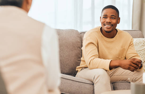 Man talking with a therapist during an individual therapy session